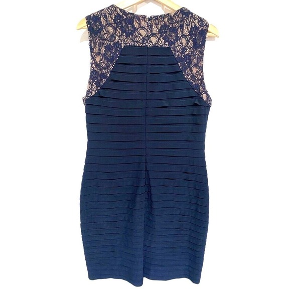 Adrianna Papell - Nordstrom Navy with lace bodycon dress women's size 14 - Picture 3 of 5